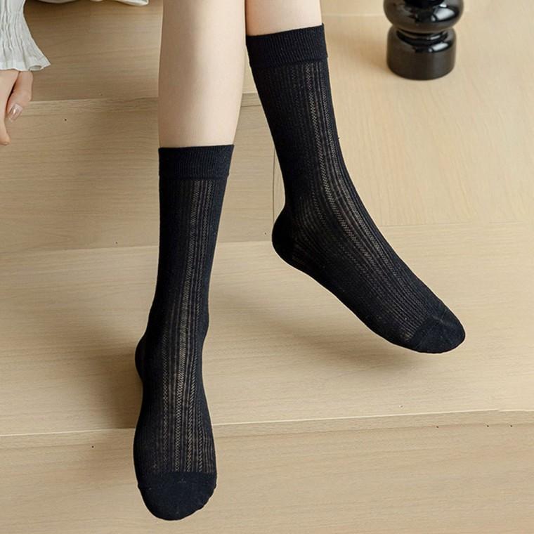 얇은 골지 펀칭 중목양말 4color DK-1009528