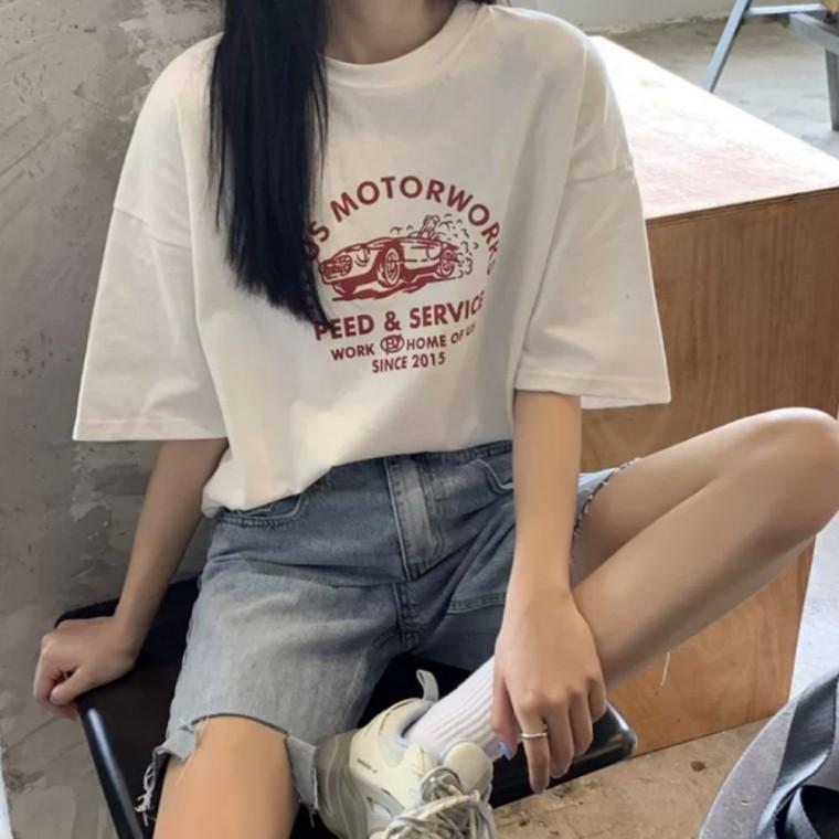 H 라운드 반팔 티셔츠 HES-1009751