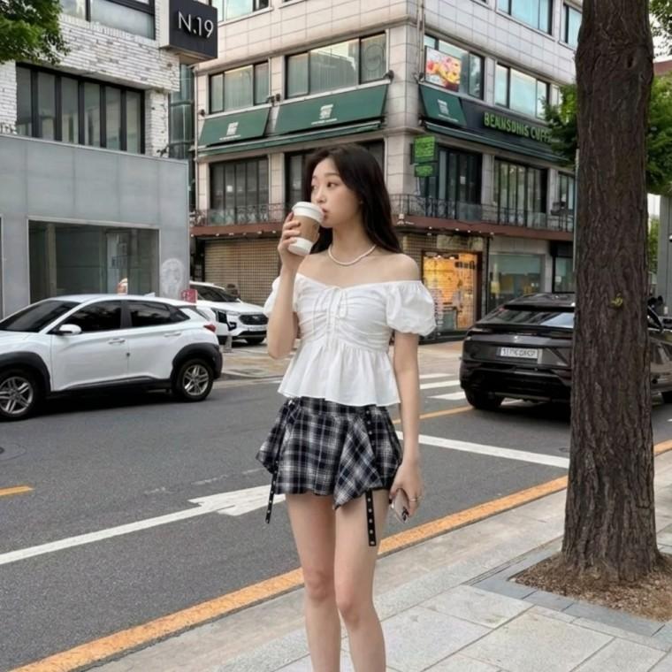 여리핏 오프숄더 리본 블라우스 JSD-1009806