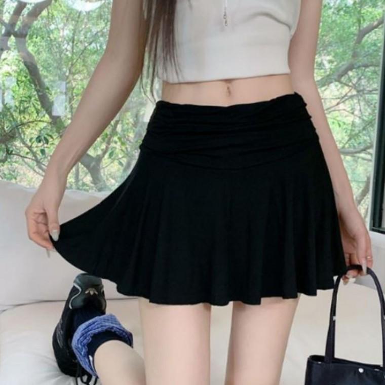 셔링 플레어 모달 미니 스커트 JSC-1009985