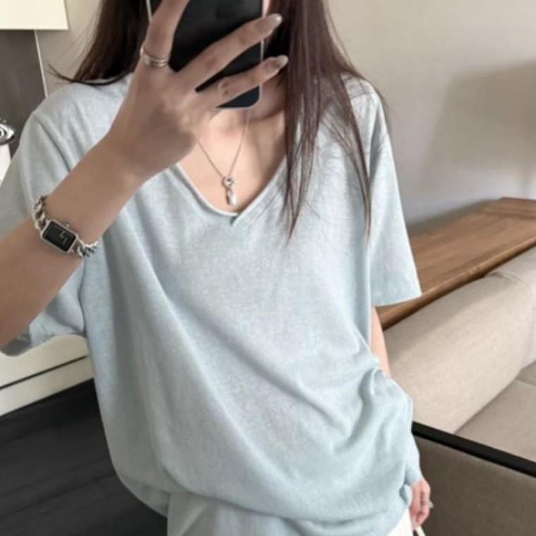 소프트 무드 브이넥 루즈핏 반팔티 JSC-1009979