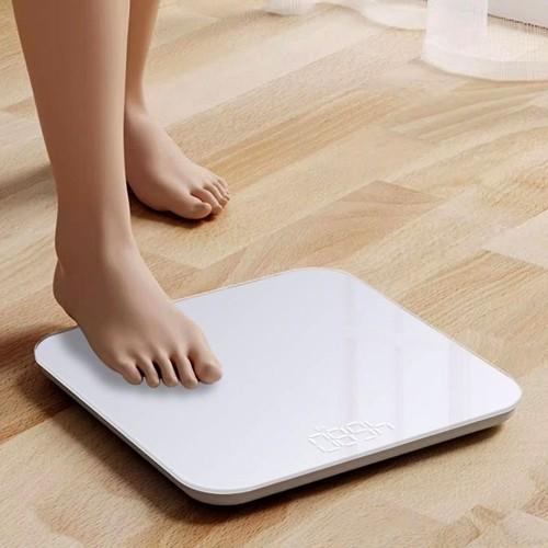 퓨어화이트 인테리어 LED 디지털 체중계 강화유리 깔끔한 디자인