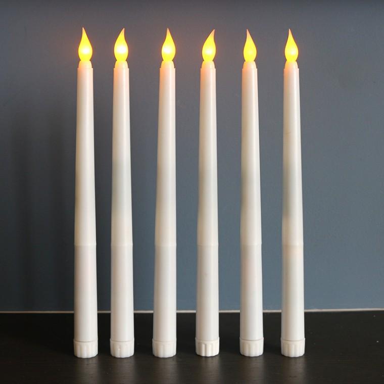 바람 불어도 꺼지지않는 LED 스틱 캔들 가짜양초 LED초 건전지초 모형양초 소원양초 6개세트