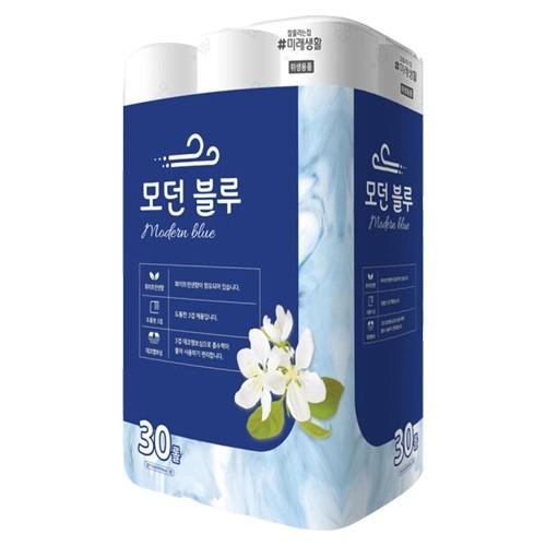 미래생활 3겹데코 톡톡 모던블루 화장지 30롤 휴지