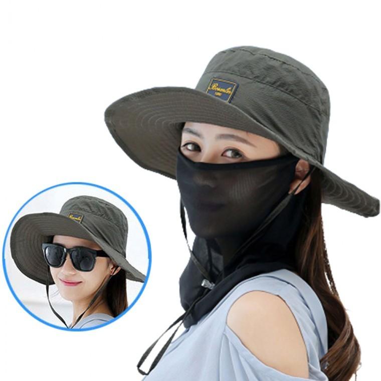 비비드 등산모자+마스크 세트 /자외선차단 여행모자 여성모자 비치모자