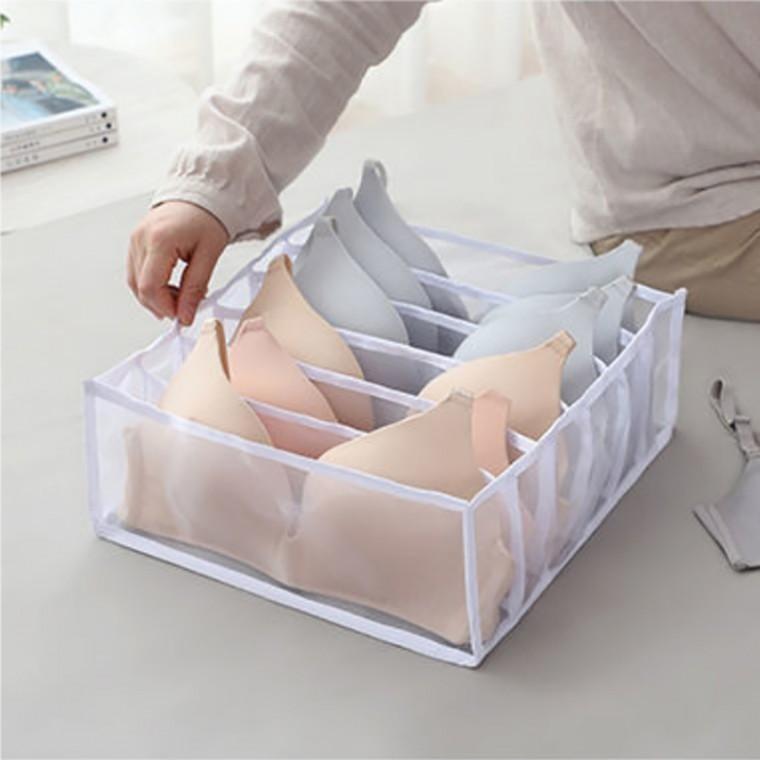 부직포 메쉬 속옷 정리함 브라 6구 베이지 브래지어 브레지어 보관함 서랍 수납함 옷장