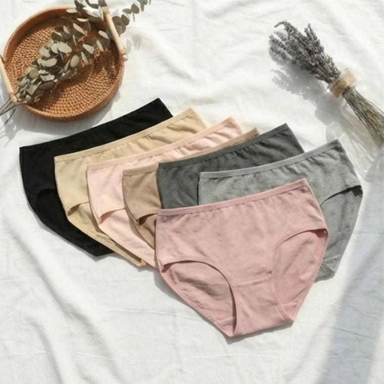 물빠짐없는 무형광 순면 여성 면스판 팬티 데일리팬티