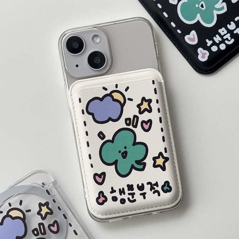 초강력자력 행운부적 네잎클로버 맥세이프 카드지갑 에어팟키링  갤럭시케이스