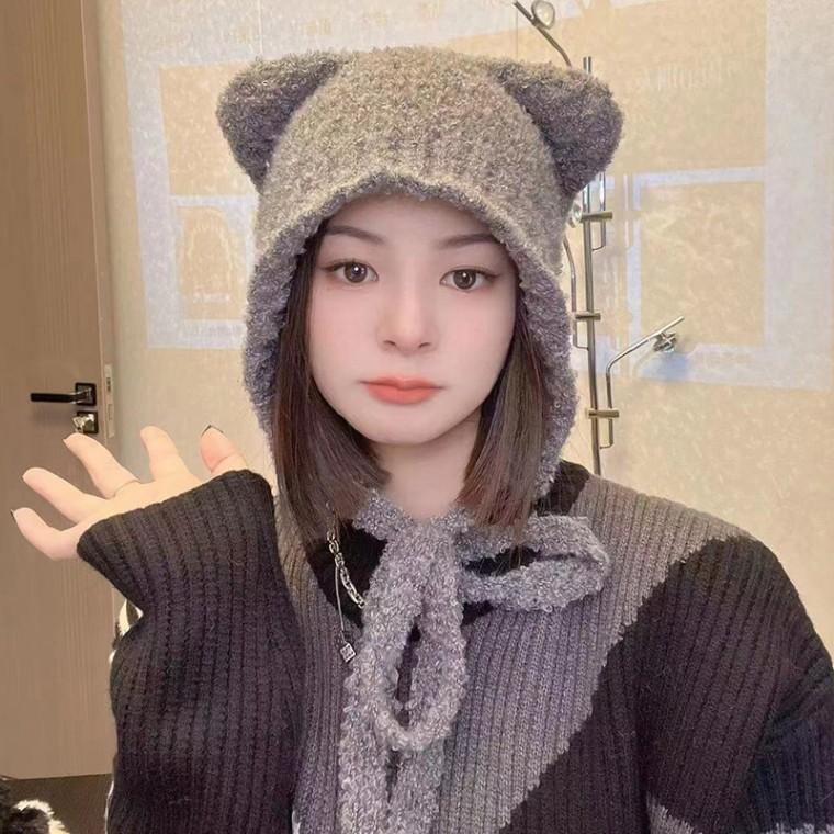 귀마개 귀도리 양모 양털 보온 고양이 방한용품 남녀공용 스키장 눈썰매 데일리 단체 귀여운