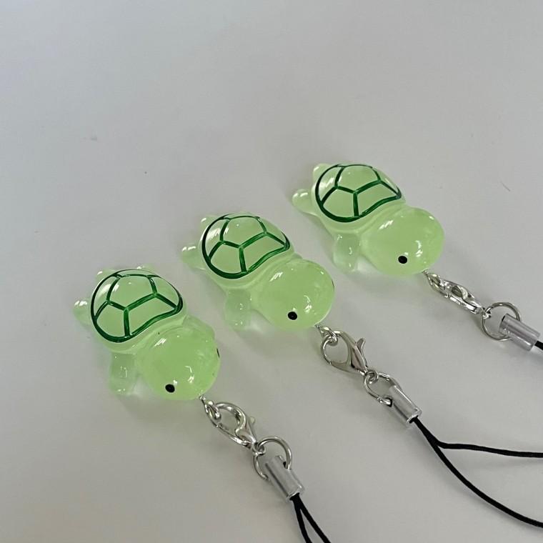 야광 거북이 꼬북이 폰줄 키링 핸드폰줄 가방꾸미기 열쇠고리 후로킹 동물 와와 소품샵 플리마켓