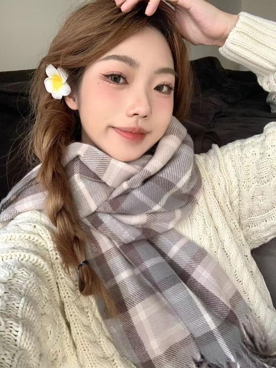 12종 목도리 머플러 스카프 울 체크 가을 겨울 방한 용품 무지
