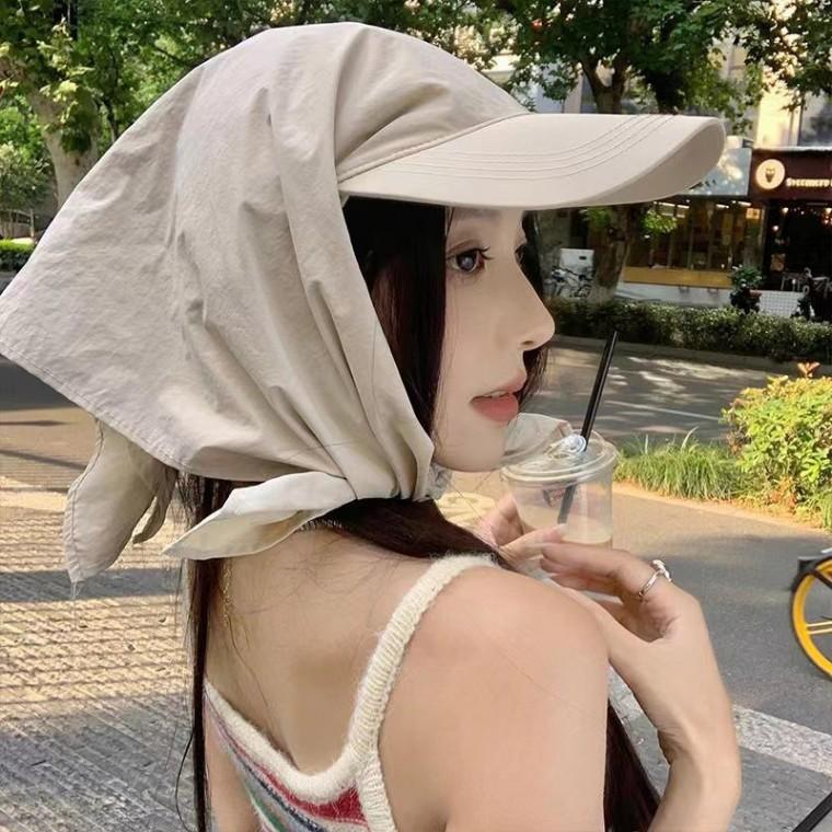 두건 자외선차단 무지 비비드 캡 모자 야구모자 y2k 볼캡 커플 무지 남녀 공용 키치한 터번햇