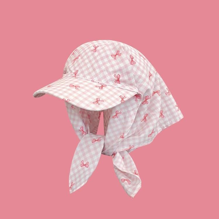 리본 발레코어 귀여운 두건 자외선차단 비비드 캡 모자 야구모자 y2k 볼캡 커플 무지 키치한 터번햇