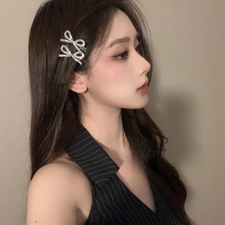큐빅 메탈 리본 발레코어 키치한 집게핀 집게삔 헤어핀 헤어삔 의류 옷가게 소품샵 포인트 공연
