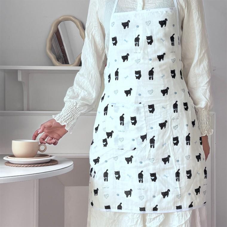 방수 고양이 블랙 캣 미술학원 모던 주방 카페 어린이집 신혼부부 집들이 선물 앞치마