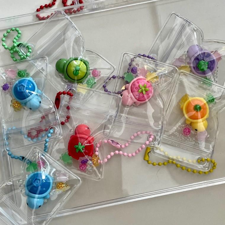 자체제작 거북이 터틀 알록달록 제주도 과일 파우치 DIY 키링 열쇠고리 폰줄 가방꾸미기 포인트 소품샵