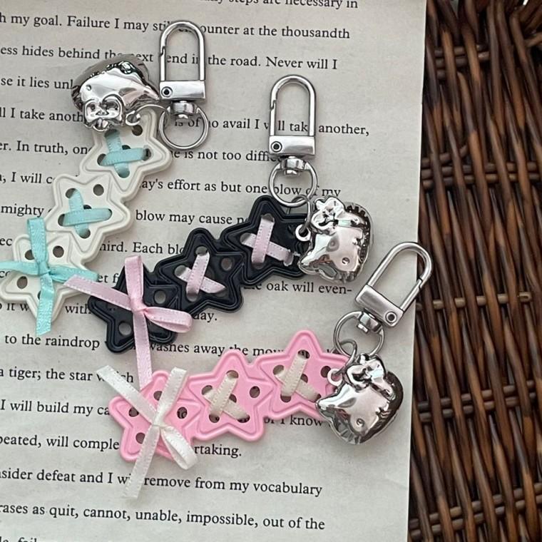 별 신발끈 고양이 캣 컬러 알록달록 비비드 DIY 키링 열쇠고리 폰줄 가방꾸미기 포인트 소품샵