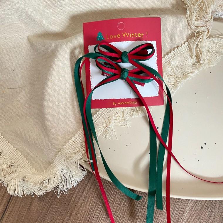 리본 발레코어 똑딱삔 똑딱핀 크리스마스 연말 헤어핀 헤어삔 집게핀 집게삔 머리삔 머리핀