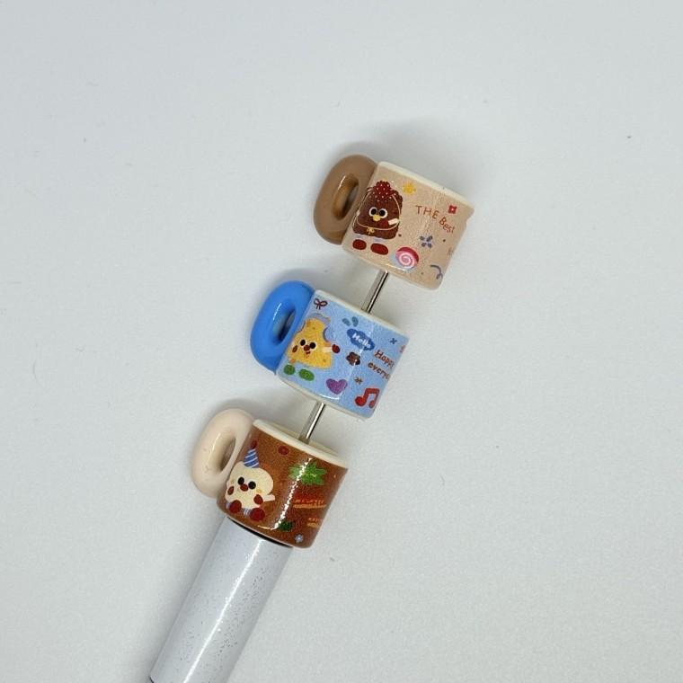 볼펜꾸미기 볼꾸 동대문 꾸미기 DIY 캐릭터 알록달록 미니 파츠 치즈 컵 감자튀김 머그잔