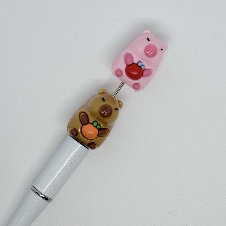 볼펜꾸미기 볼꾸 동대문 꾸미기 DIY 캐릭터 알록달록 미니 파츠 카피바라 동물