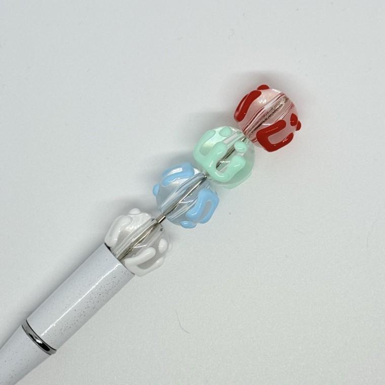 볼펜꾸미기 볼꾸 동대문 꾸미기 DIY 알록달록 미니 랜덤 사탕 캔디 구슬 투명 레터링