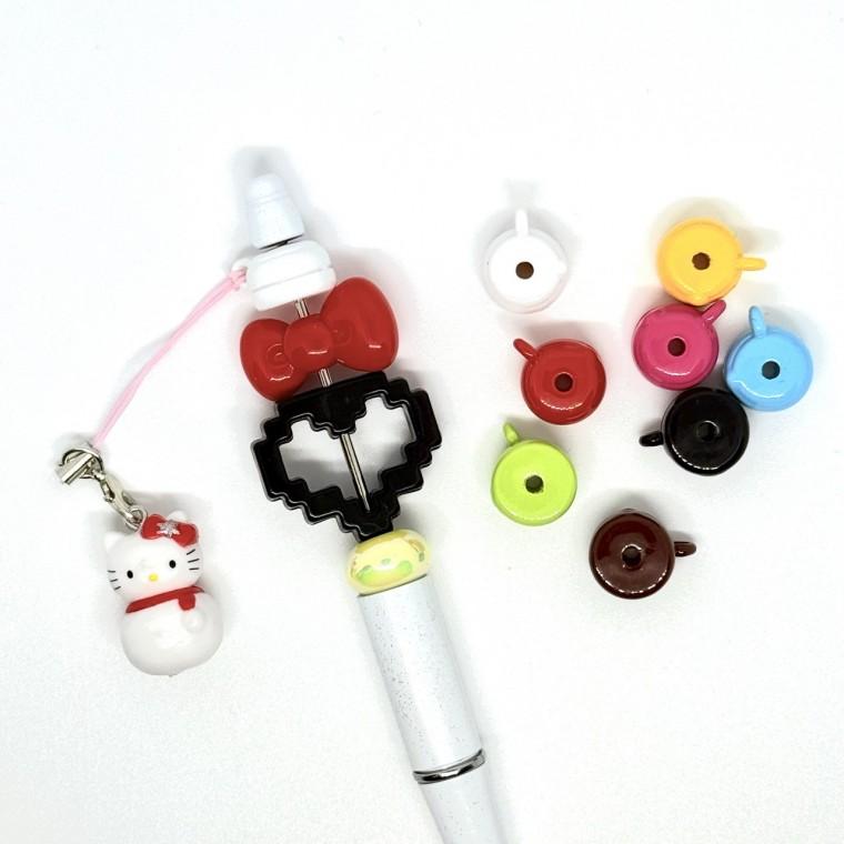 볼펜꾸미기 볼꾸 동대문 꾸미기 DIY 론델 도넛링 파츠 고리 오링 컬러 블럭 키링 폰줄 라운드 part2