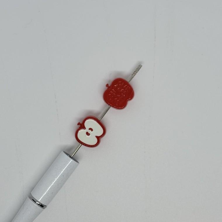B3 볼펜꾸미기 볼꾸 동대문 꾸미기 DIY 캐릭터 알록달록 사과  파츠 반쪽 과일