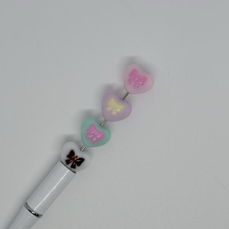 B16 볼펜꾸미기 볼꾸 동대문 꾸미기 DIY 미니 하트 리본 비비드 발레코어