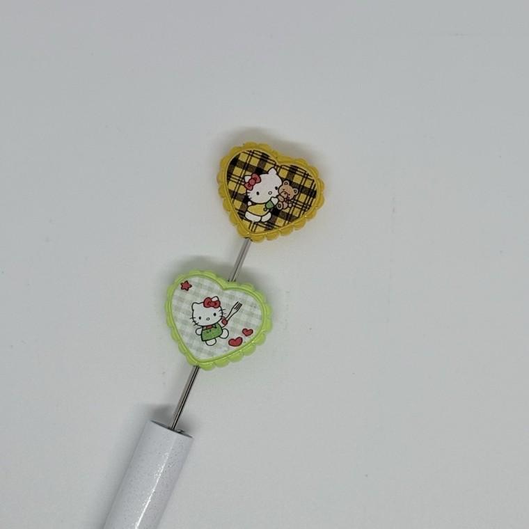 B17 볼펜꾸미기 볼꾸 동대문 꾸미기 DIY 캐릭터 고양이 KT 야옹 하트 체크 물결