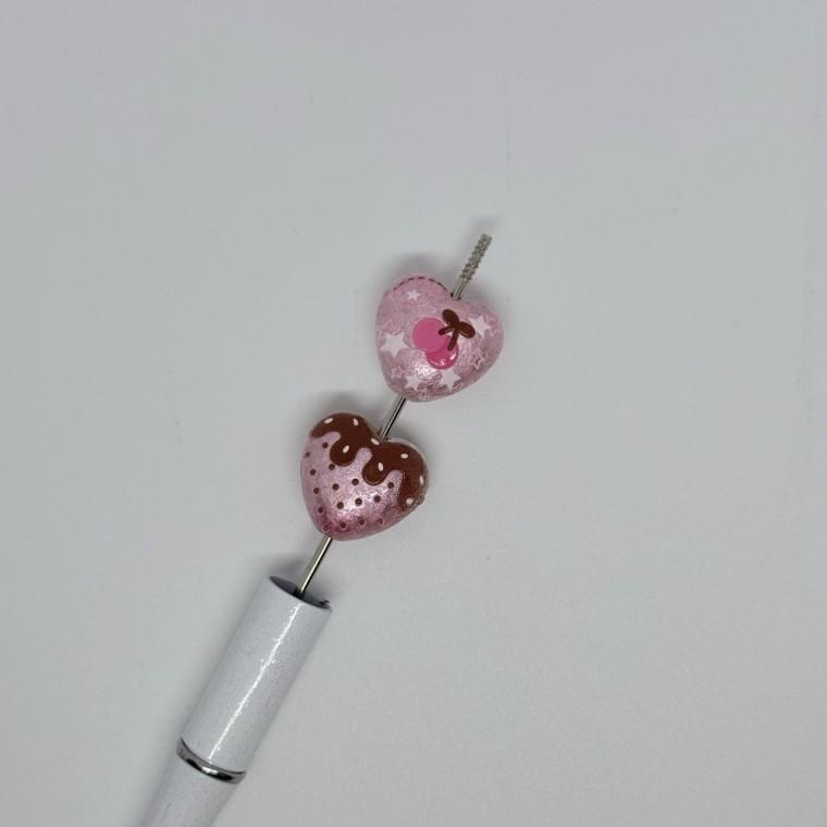 B18 볼펜꾸미기 볼꾸 동대문 꾸미기 DIY 하트 초콜렛 발렌타인데이 체리 아이스크림