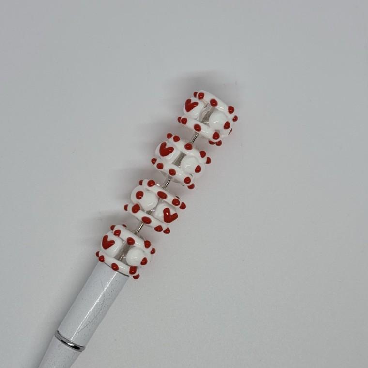 B21 볼펜꾸미기 볼꾸 동대문 꾸미기 DIY 캐릭터 알록달록 미니 파츠 케이크 사탕 캔디 하트 레드