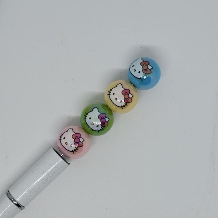 B31 볼펜꾸미기 볼꾸 동대문 꾸미기 DIY 고양이 KT 구슬 공 페이스 볼 알록달록