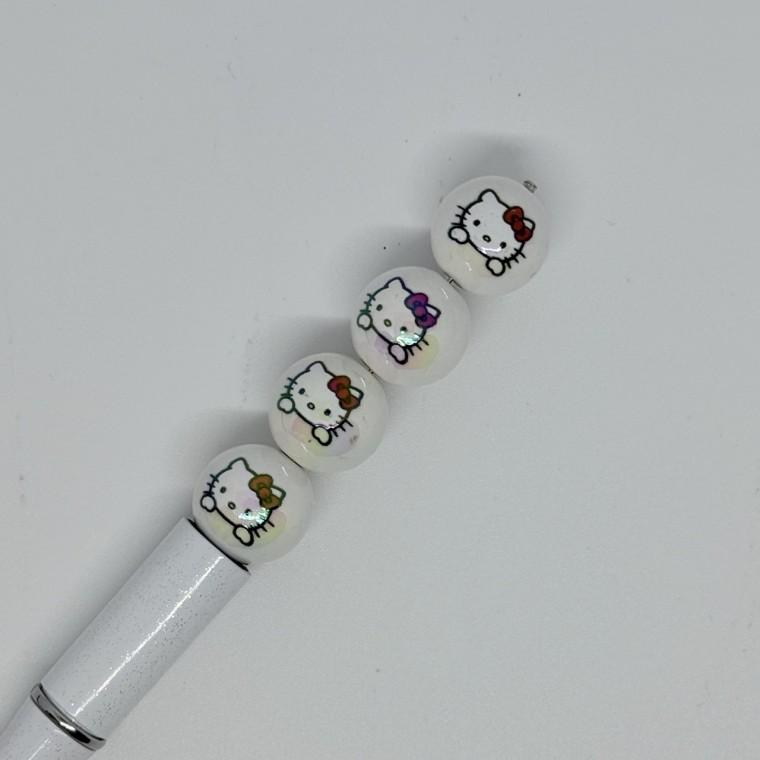 B32 볼펜꾸미기 볼꾸 동대문 꾸미기 DIY 고양이 KT 구슬 공 페이스 볼 알록달록