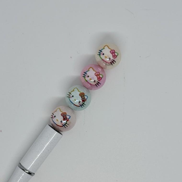 B38 볼펜꾸미기 볼꾸 동대문 꾸미기 DIY 고양이 KT 구슬 공 페이스 볼 알록달록
