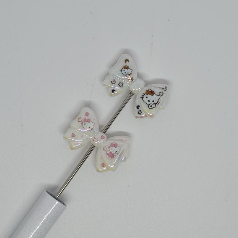 B44 볼펜꾸미기 볼꾸 동대문 꾸미기 DIY 캐릭터 고양이 KT 리본 발레코어 큐티 쁘띠