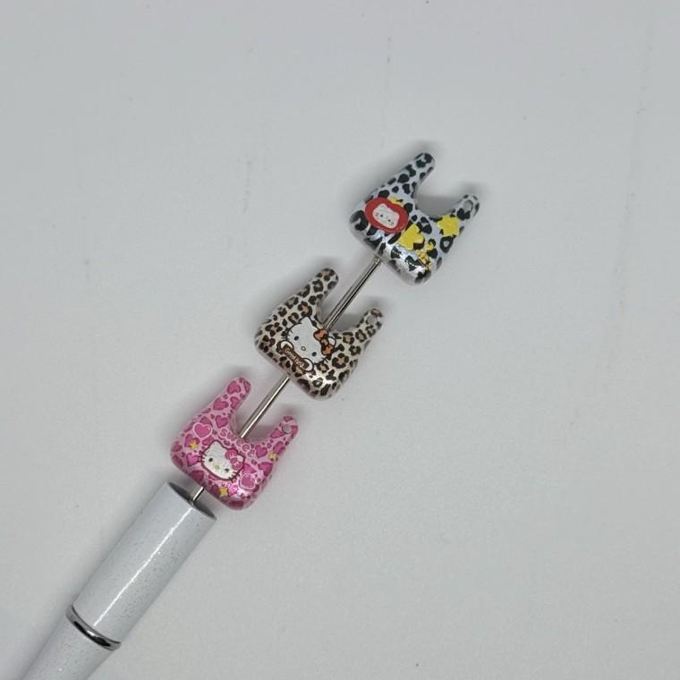 B45 볼펜꾸미기 볼꾸 동대문 꾸미기 DIY 캐릭터 고양이 KT 가방 봉지 호피 하트