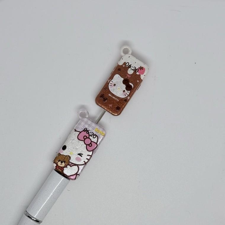 B46 볼펜꾸미기 볼꾸 동대문 꾸미기 DIY 캐릭터 고양이 KT 핸드폰 휴대폰 키링 폰줄 초코