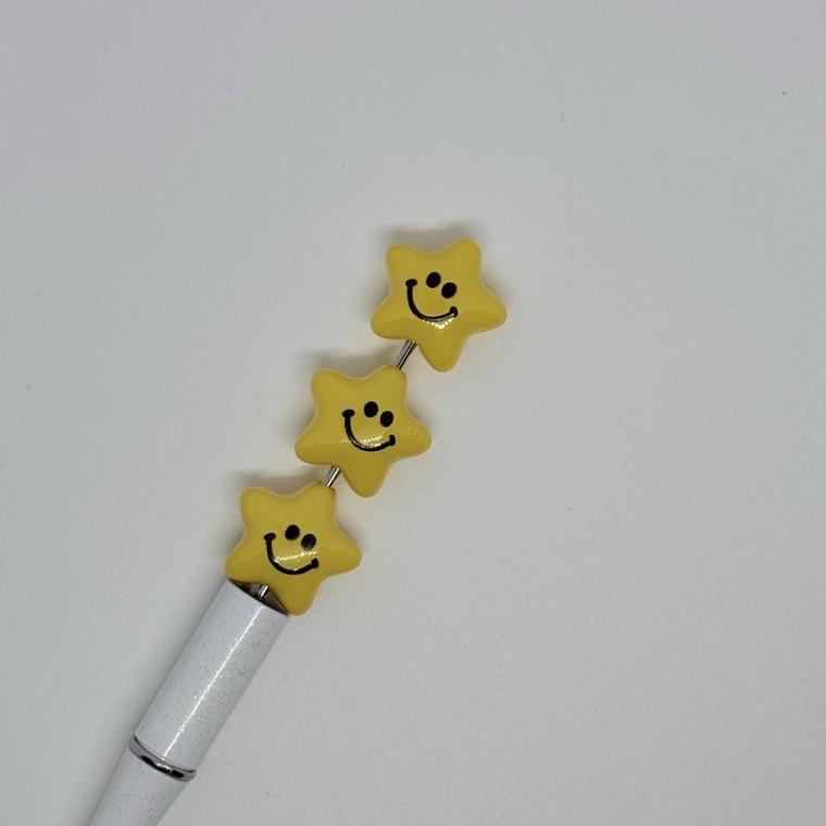B49 볼펜꾸미기 볼꾸 동대문 꾸미기 DIY 스마일 풍선 별 통통 옐로우