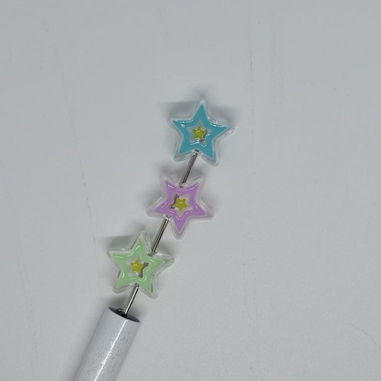B57 볼펜꾸미기 볼꾸 동대문 꾸미기 DIY 컬러 비비드 아크릴 별 스타 포인트 미니