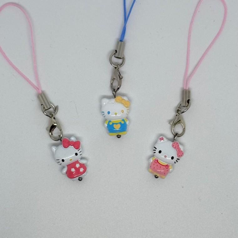 3color 고양이 KT 컬러 알록달록 비비드 DIY 키링 열쇠고리 폰줄 가방꾸미기 포인트 소품샵