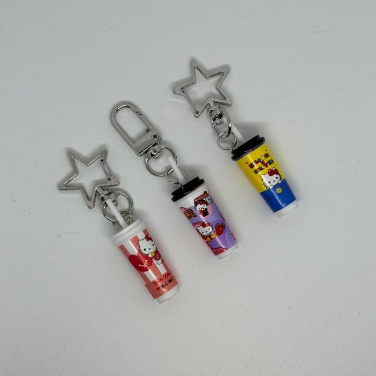 음료수 고양이 KT 컬러 알록달록 비비드 DIY 키링 열쇠고리 폰줄 가방꾸미기 포인트 소품샵