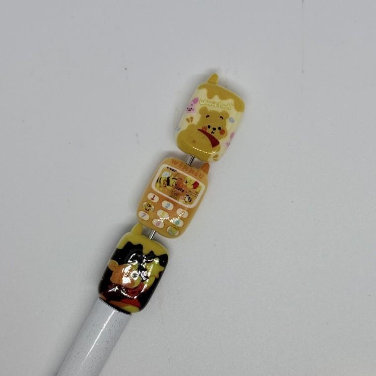 B74 볼펜꾸미기 볼꾸 동대문 꾸미기 DIY 컬러 곰돌이 꿀단지 허니 테디베어 푸우 휴대폰