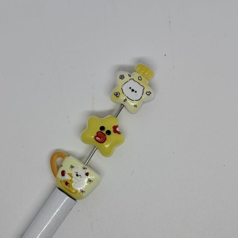 B76 볼펜꾸미기 볼꾸 동대문 꾸미기 DIY 컬러 캐릭터 병아리 귀여운 곰돌이 머그컵