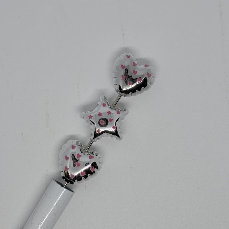 B81 볼펜꾸미기 볼꾸 동대문 꾸미기 DIY 컬러 별 실버 메탈 스타 하트 도트