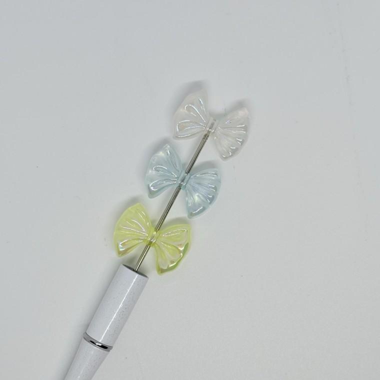 B90 볼펜꾸미기 볼꾸 동대문 꾸미기 DIY 컬러 투명 리본 날개 천사