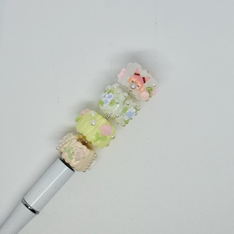 B91 볼펜꾸미기 볼꾸 동대문 꾸미기 DIY 공주 케이크 진주 꽃 플라워