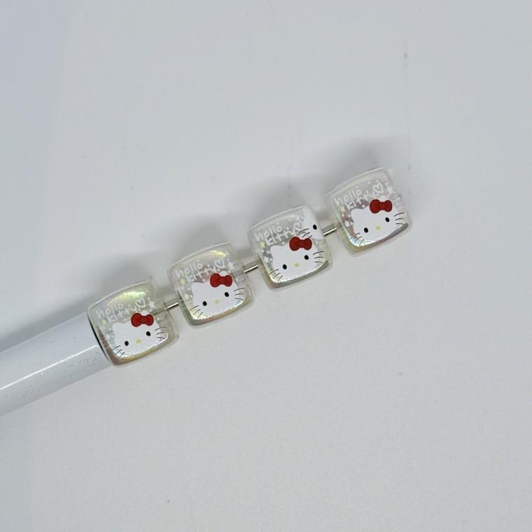 B95 볼펜꾸미기 볼꾸 동대문 꾸미기 DIY 컬러 큐브 사각 캐릭터 KT 고양이 투명