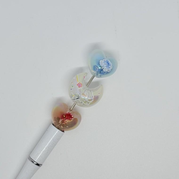 B102 볼펜꾸미기 볼꾸 동대문 꾸미기 DIY 달 별 하트 장미 펄