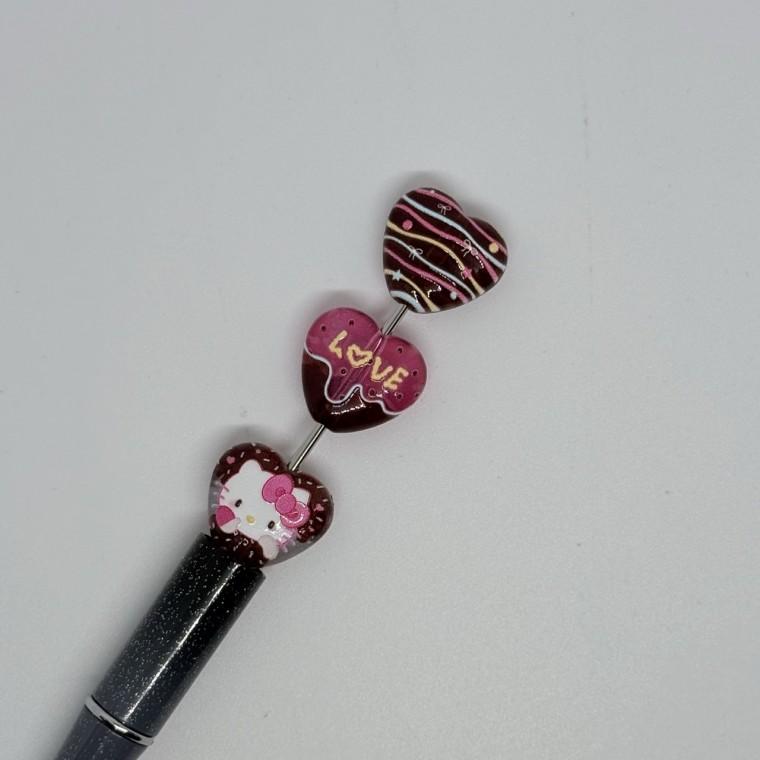 B115 볼펜꾸미기 볼꾸 동대문 꾸미기 DIY 컬러 초코 사탕 하트 발렌타인데이 고양이 KT