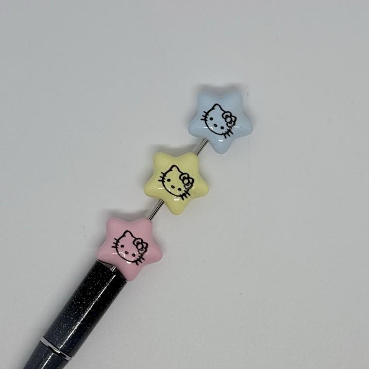 B128 볼펜꾸미기 볼꾸 동대문 꾸미기 DIY 캐릭터 별 KT 고양이 페이스볼
